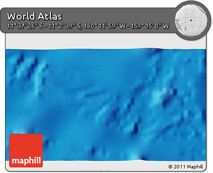 Physical 3D Map of the Area around 11° 20' 3" S, 159° 43' 29" W