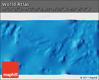 Physical 3D Map of the Area around 11° 20' 3" S, 159° 43' 29" W
