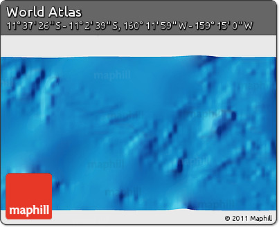 Physical 3D Map of the Area around 11° 20' 3" S, 159° 43' 29" W
