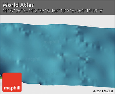 Satellite 3D Map of the Area around 11° 20' 3" S, 160° 43' 29" E