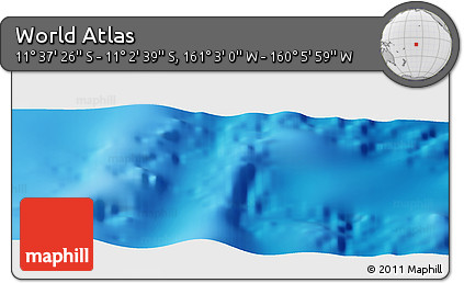 Physical Panoramic Map of the Area around 11° 20' 3" S, 160° 34' 29" W