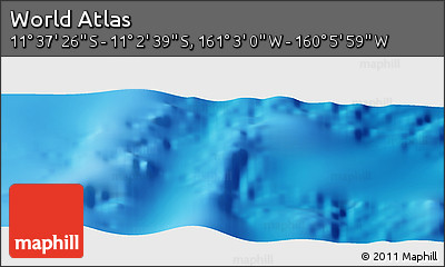 Physical Panoramic Map of the Area around 11° 20' 3" S, 160° 34' 29" W