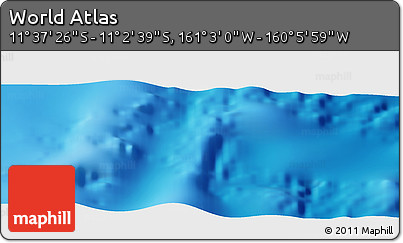 Physical Panoramic Map of the Area around 11° 20' 3" S, 160° 34' 29" W