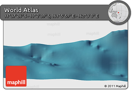 Satellite Panoramic Map of the Area around 11° 20' 3" S, 161° 34' 29" E
