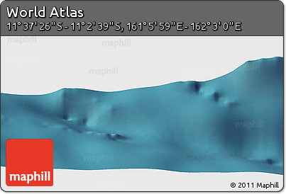 Satellite Panoramic Map of the Area around 11° 20' 3" S, 161° 34' 29" E