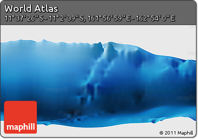 Physical Panoramic Map of the Area around 11° 20' 3" S, 162° 25' 30" E