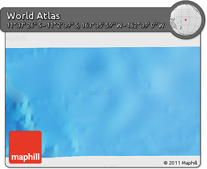 Physical 3D Map of the Area around 11° 20' 3" S, 163° 7' 30" W