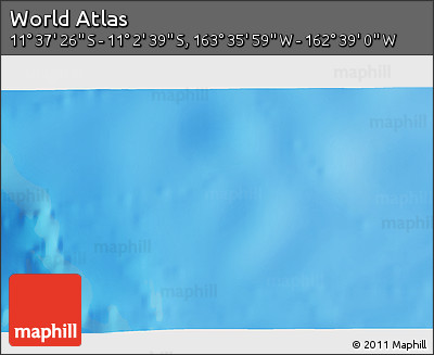 Physical 3D Map of the Area around 11° 20' 3" S, 163° 7' 30" W