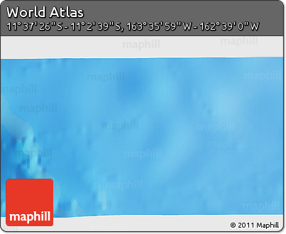 Physical 3D Map of the Area around 11° 20' 3" S, 163° 7' 30" W