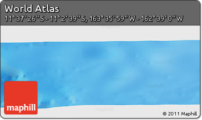 Physical Panoramic Map of the Area around 11° 20' 3" S, 163° 7' 30" W