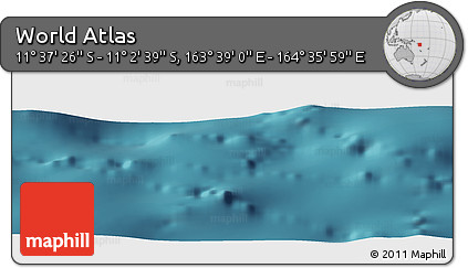 Satellite Panoramic Map of the Area around 11° 20' 3" S, 164° 7' 30" E