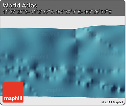 Satellite 3D Map of the Area around 11° 20' 3" S, 164° 58' 29" E