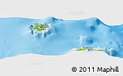Physical Panoramic Map of the area around 11° 20' 3" S, 166° 40' 30" E