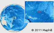 Shaded Relief Location Map of the area around 11° 20' 3" S, 168° 13' 29" W