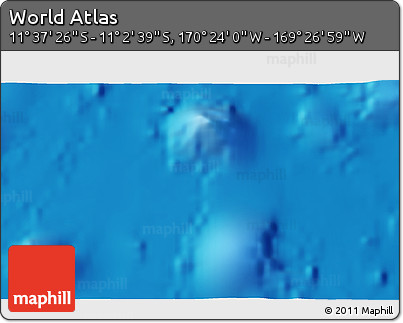 Physical 3D Map of the Area around 11° 20' 3" S, 169° 55' 30" W