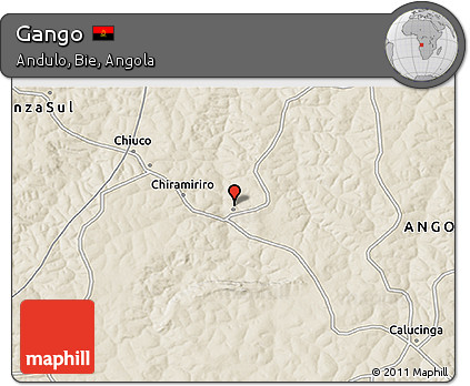 Shaded Relief 3D Map of Gango