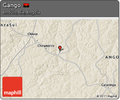 Shaded Relief 3D Map of Gango