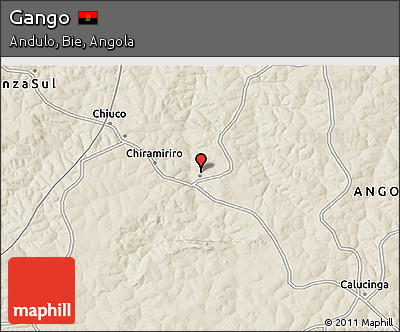 Shaded Relief 3D Map of Gango