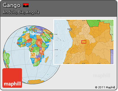 Political Location Map of Gango