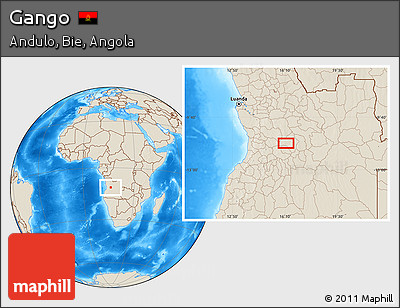 Shaded Relief Location Map of Gango