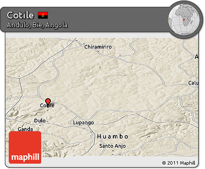 Shaded Relief Panoramic Map of Cotile