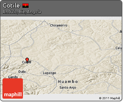 Shaded Relief Panoramic Map of Cotile