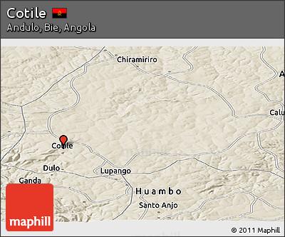 Shaded Relief Panoramic Map of Cotile