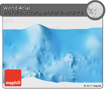 Physical 3D Map of the Area around 11° 20' 3" S, 170° 4' 29" E