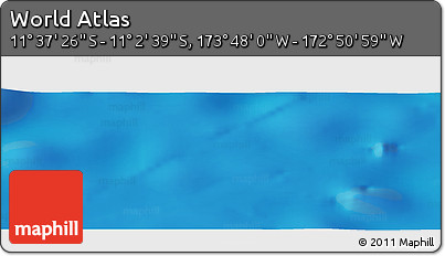Physical Panoramic Map of the Area around 11° 20' 3" S, 173° 19' 29" W