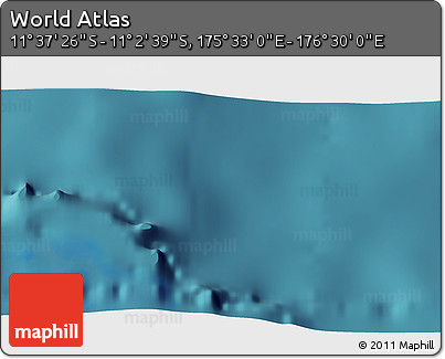 Satellite 3D Map of the Area around 11° 20' 3" S, 176° 1' 30" E