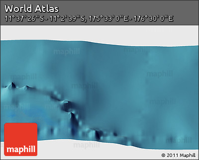 Satellite 3D Map of the Area around 11° 20' 3" S, 176° 1' 30" E