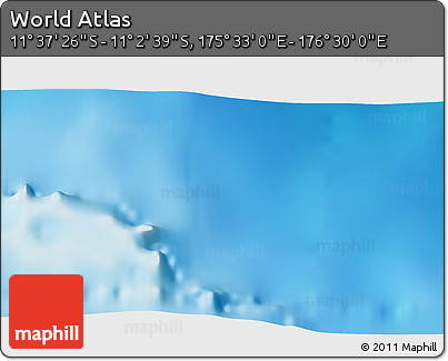 Shaded Relief 3D Map of the Area around 11° 20' 3" S, 176° 1' 30" E