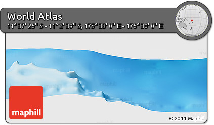 Physical Panoramic Map of the Area around 11° 20' 3" S, 176° 1' 30" E