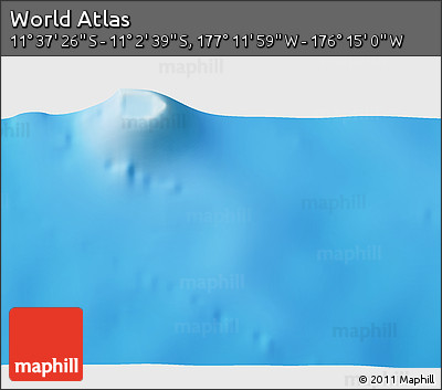 Physical 3D Map of the Area around 11° 20' 3" S, 176° 43' 29" W