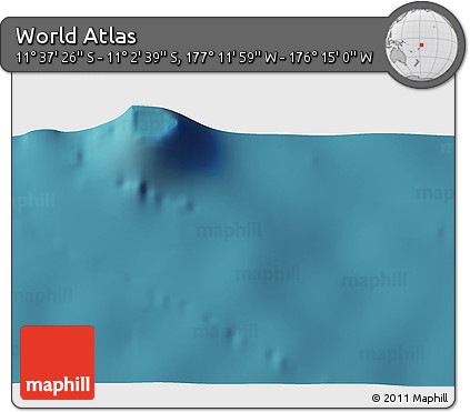 Satellite 3D Map of the Area around 11° 20' 3" S, 176° 43' 29" W