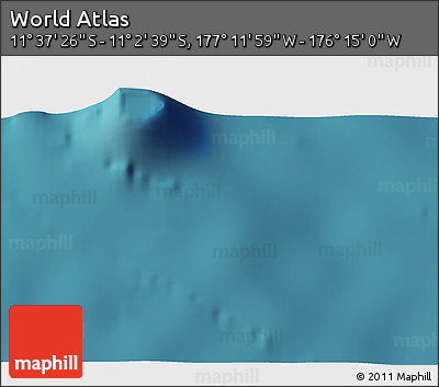 Satellite 3D Map of the Area around 11° 20' 3" S, 176° 43' 29" W