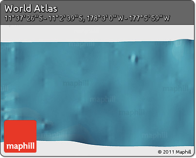Satellite 3D Map of the Area around 11° 20' 3" S, 177° 34' 29" W