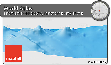 Physical Panoramic Map of the Area around 11° 20' 3" S, 178° 34' 29" E