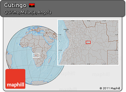 Gray Location Map of Cutingo, hill shading