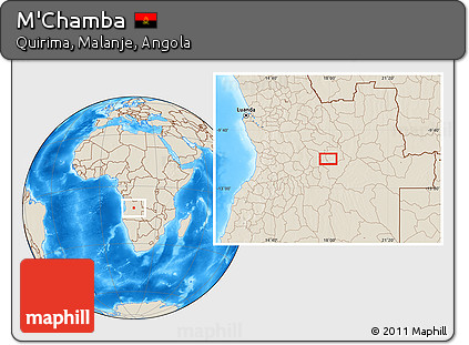 Shaded Relief Location Map of M'Chamba
