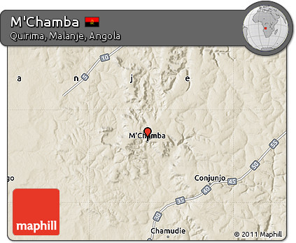 Shaded Relief Map of M'Chamba