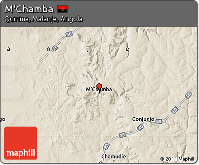 Shaded Relief Map of M'Chamba