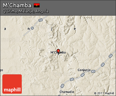 Shaded Relief Map of M'Chamba