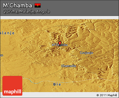 Physical Panoramic Map of M'Chamba