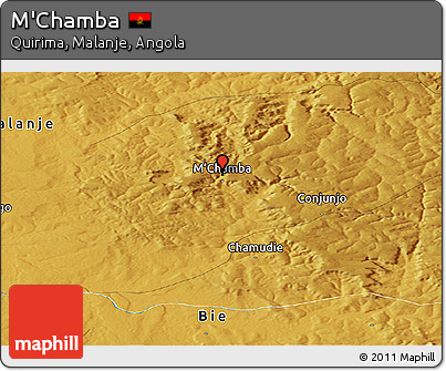 Physical Panoramic Map of M'Chamba