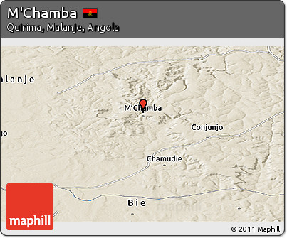Shaded Relief Panoramic Map of M'Chamba