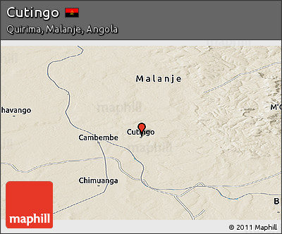 Shaded Relief Panoramic Map of Cutingo