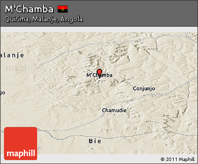 Shaded Relief Panoramic Map of M'Chamba