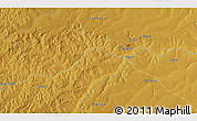Physical 3D Map of the area around 11° 20' 3" S, 19° 37' 30" E