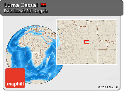 Shaded Relief Location Map of Luma Cassai